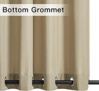 NICETOWN Canvas Outdoor Curtains for Patio Waterproof, Thermal Insulated Top and Bottom Grommet Durable Privacy Outdoor Vertical Drapes for Yard Party/Pergola, W55 x L95 Inch, 2 Panels, Taupe