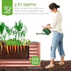 Best Choice Products 6x3x2ft Outdoor Metal Raised Garden Bed, Deep Root Box Planter for Vegetables, Flowers, Herbs, 269 Gallon Capacity, 100% Non Toxic Materials - Terracotta