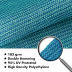 KANAGAWA 9'X13' Turquoise Mix Custom Size Sun Shade Sail Rectangle UV Block Canopy Cover for Patio Backyard Lawn Garden Outdoor (Customized Available)