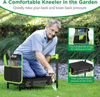 10.8” Wide Garden Kneeler and Seat, Heavy Duty Foldable Gardening Stool with Tool Belt Pouch, Included Thickened Kneeling Pad, Portable Gardening Bench Chair for Seniors & Parents