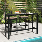 COSTWAY 3 Piece Outdoor Bar Table and Chairs Set, 55" Pub Height Bar Table & 2 Cushioned Bar Stools with Rhombus Backrest, Metal Patio Bar Table Set for Balcony, Backyard, Porch, Pool