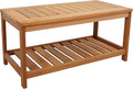 Sunnydaze Teak Outdoor Coffee Table for Patio - Coffee Table for Outside or Patio - Rectangle - 35 Inch - Meranti Wood