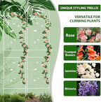 Metal Garden Trellis for Climbing Plants, 2 Pack 86.5" x 19.7" White Plant Trellis Outdoor, Clematis Rrellis Outdoor, Arched Decoration Suitable for lawns, Gard, White