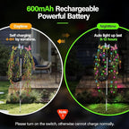 Solar Garden Lights Outdoor Decorative Waterproof, 69LED Swaying Tree Solar Lights for Outside, Butterfly Flower Lights Solar Power Yard Decor for Pathway Patio Lawn Grave Decorations