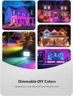 Onforu LED Flood Light Outdoor, 150W Color Changing RGBW Floodlight with Remote, Stage Lights Uplights for Events, IP66 Uplighting Spotlight Floor Strobe Light for Christmas 2 Pack
