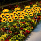 2 Pack with 12 Sunflower Solar Lights Outdoor Garden Decor,Solar Flowers Lights Waterproof,Sunflowers Gifts for Mom Women Grandma Birthday,Decorative Stakes Lights for Landscape Yard Patio Lawn