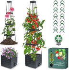 Raised Garden Bed Tomato Planter with Trellis, 58" Tomato Cage for Climbing Vegetables Plant, Self Watering Pots for Indoor Plants Garden Pots Patio Greenhouse Indoor Outdoor