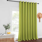 NICETOWN Blackout Curtains for Sliding Glass Door Room Divider Noise Reduce Curtain Panel Portable Window Screen Sliding Partition, W100 x L102 inches, 1 Panel, Fresh Green