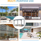 AECOJOY 22' x 8' Gazebo for Patio, Large Wall-Mounted Hard Top Lean-to Gazebo Pergola with Roof 8' x 22' on Clearance, Heavy Duty Patio Awnings for Decks, Backyard