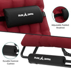 UDPATIO Oversized Zero Gravity Chair Set of 2, 29In XXL Patio Reclining Chair with Cushion, Outdoor Folding Recliner with Pillows|Cup Holder|Foot Rest|Padded Headrest, Burgundy, Support 500LB