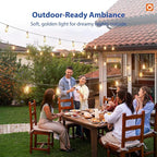 addlon 50FT LED Outdoor String Lights with Remote Waterproof Patio Lights with 16 Shatterproof ST38 Replaceable Bulbs(1 Spare), Dimmable Outside Hanging Light Connectable for Porch, Backyard
