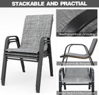 Patio Chairs Set of 6, Stackable Outdoor Dining Chairs for All Weather Textilene Fabric & Metal Frame, Outdoor Chairs Set for Backyard Deck Garden