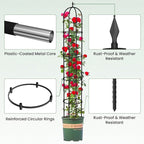 Garden Obelisk Trellis for Climbing Plants - 6.7FT Tall Weather-Resistant Rustproof Metal Plant Flower Support for Roses, Clematis, Tomatoes & Vines, Indoor/Outdoor Use, 11.8”D (2 Pack)