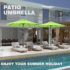 AreShark 9 FT Patio Umbrella for Outdoor, Outdoor Umbrella with Push Button Tilt and Crank, Outdoor Patio Umbrellas with 8 Sturdy Ribs for Market, Garden, Deck, Backyard, Pool (Apple Green)