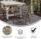 Flash Furniture Lila Metal Restaurant Stack Chairs with Metal Slats, Set of 4, Bronze