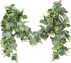 Artificial Plants Greenery Eucalyptus Garland, 5.9 Ft, 2 Pieces, Green