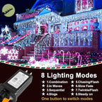 String Lights, 100 ft Outdoor Christmas Lights with 1216 LEDs, Cool White