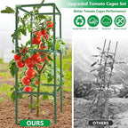 6 Pack Square Tomato Cages, 49.2" Large Upgraded Heavy Duty Steel Tomato Trellis Stakes, Garden Plant Support Cages Kit for Raised Garden Bed, Cucumber Trellis Vegetables and Climbing Plants