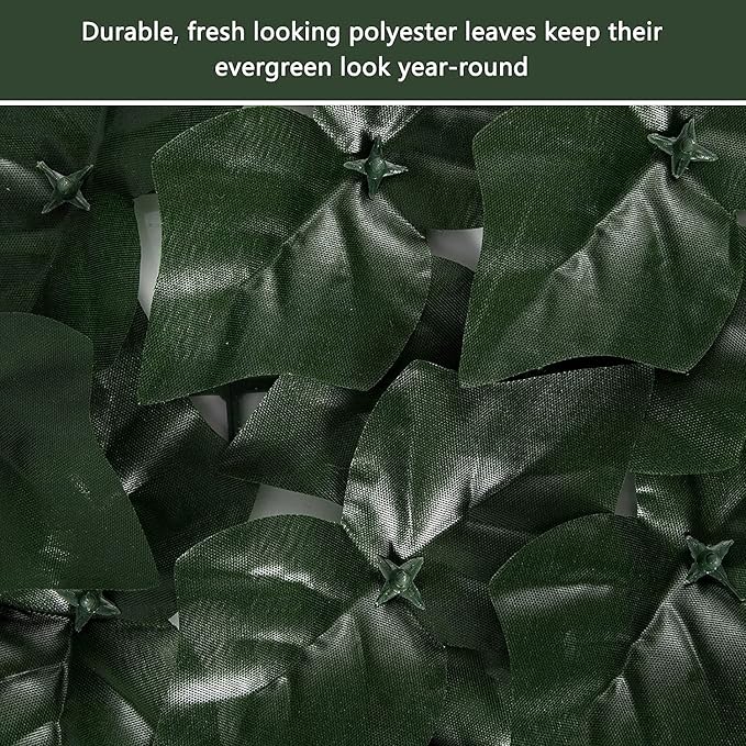 Decorative Fence Faux Ivy Privacy Screen Roll, Green ABS, 197 x 40 in