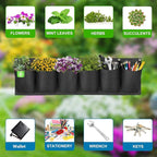 ANGTUO 6 Pockets Hanging Planters for Outdoor Plants, One Pack Wall Planter Vertical Garden, Hanging Plant Holder for Railing, Balcony, Fence