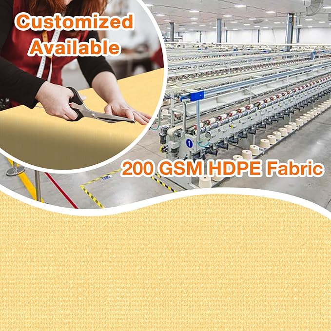 Artpuch Outdoor Pergola Shade Cover 7x15 FT Sun Shade Cloth with Grommets Sand 90% UV Protection Canopy Patio Privacy Screen (Customized Available)