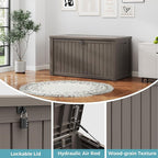 Outdoor Storage Box, Resin Deck Boxes Indoor and outdoor, Waterproof Storage Box Lockable Lid (Grey, 160 Gallon)
