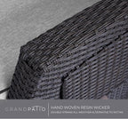 Grand patio Outdoor Recliner Chair Patio 150° Lay Flat Recliner with Flip Table Wicker Reclining Lounge Chair, Griege