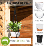 Macrame Plant Hanger - Fits 6 to 15 inches Pots for Indoor Outdoor, 43 Inch, Set of 2, Black (POTS NOT Included)