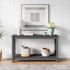 Stoog All-Weather Console Table, 2-Tier Patio Console Table Outdoor with Storage, Low Maintenance, and Never Fade or Rot, Grey