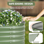 Galvanized Raised Garden Bed Outdoor- 2 Pcs Raised Beds for Gardening| Metal Planter Box, Steel Raised Garden Bed Kit with Gloves for Vegetables, Flower, Herbs (4x2x1.4FT, Green)