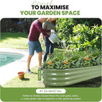 G GOOD GAIN Raised Garden Beds - 8x2x1ft Galvanized Planter Boxes Kit with Protective Tape & Gloves & Tools | Oval Metal Outdoor Raised Bed for Gardening Vegetables, Fruits, Flowers, Herbs, Oliver