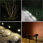 HGGH Solar Lights Outdoor Waterproof IP67, 60 LED 3 Lighting Modes Solar Spot Lights Outdoor for Yard Garden Pathway Landscape, Auto On/Off, Function 2 in 1(Cool White, 4 Pack)