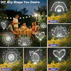 Garden Outdoor Lights, 4 Pack 120 LED Solar Garden Lights Fairy Lights Outdoor Waterproof Decorative Solar Firework Lights for Yard Patio Pathway Flowerbed Party Wedding Decor, White