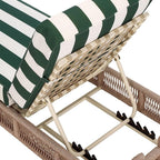SAFAVIEH Outdoor Collection Gillian Heather Tan & Hunter Green Stripe Chaise Lounge Chair (Fully Assembled)