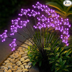 Solar Garden Lights 2 Pack Waterproof Solar Swaying Starburst Light Outdoor Lights for Yard Patio Walkway Pathway Party Wedding Christmas Decoration, Purple