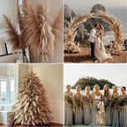 Dried Pampas Grass Stems 9 Pack, 48-Inch Brown Boho Floor Vase Decor