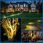 Solar Lights Outdoor Waterproof IP65, [12 Pack/4 Modes] Spot Solar Light for Outside, Dusk to Dawn LED Solar Powered Yard Garden Landscape Lighting Spotlights for Path Patio Walkway, Warm White