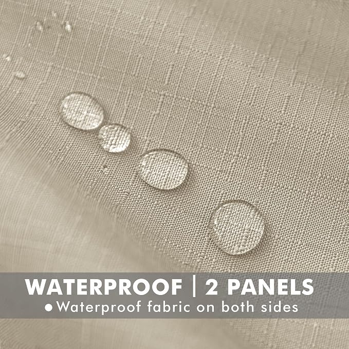 HolidayIdeas 6 Panels Linen Outdoor Curtains - Image 2