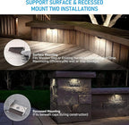 LEONLITE 8-Pack 4 Inch LED Hardscape Lighting, Update Retaining Wall Lights, LED Landscape Lighting, 12-24V AC/DC Paver Light Low Voltage, 1W/2W/3W Dimmable Outdoor Step Lights, 5000K Daylight, ETL
