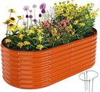 Galvanized Metal Planter Raised Garden Bed Kit for Gardening Outdoor，6x3x2ft Planter Grow Garden Box Raised Flower Bed，Long Vegetable Clearance Herb Raised Garden Beds For Container Gardening