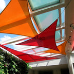 Patio Paradise 8' x 8' x 8' Sun Shade Sail Triangle Canopy Shade Cloth Fabric Sunlight Block Patio Pergola Cover HDPE Deck Awning for Outdoor Backyard Roof Shading, Red