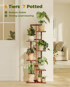 Bamworld Bamboo Plant Stand Indoor 6 Tiered Plant Shelf Outdoor Corner Plant Rack for Multiple Plants Flower Stand Plant Holder for Living Room Bedroom Balcony Patio Garden 48 Inch Tea Brown