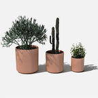 Veradek Demi Series Set of 3 Round Planters for Porch, Patio, Backyard | Durable Plastic-Stone Composite Material | Modern Décor for Tall Plants, Flowers