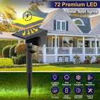 LOTMOS Solar Spot Lights Outdoor Waterproof IP67, 10 Pack Landscape Spotlights with 72 LEDs，3 Modes/ 2-in-1/Auto On/Off Solar Powered Flood Lights for Outside Garden Lawn Patio Driveway (Warm White)