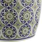JONATHAN Y TBL1025A Lula 17.25" Suzani Ceramic Indoor/Outdoor Garden Stool, Blue/Green, Classic, Coastal, Bohemian, Traditional, Mediterranean, Cottage for Living Room, Garden, Outdoor, Home