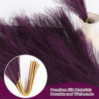 Faux Pampas Grass Stems in Purple, 30 Pcs Silk and Paper Decor