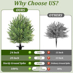 2 Pack Artificial Cypress Topiary Ball Trees with Ground Spike, 24" Norfolk Fake Bushes Shrubs UV Resistant Faux Plants Greenery for Outdoor Planters Garden Front Porch Pot Urn Fillers Spring Decor