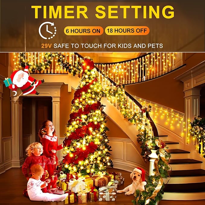 String Lights, 400 LED, 33 ft, Color Changing Warm White to Multicolor