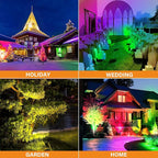 Low Voltage RGBW LED Landscape Lights Spot Lights Outdoor for Yard Garden Decor Spotlight, 12V-24V Low Voltage Landscape Lighting with 16 Color Changing and Remote IP68 Waterproof (12)
