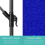 Best Choice Products 10ft Offset Cantilever Hanging Market Patio Umbrella, 8 Sturdy Ribs, Easy Adjustment - Resort Blue